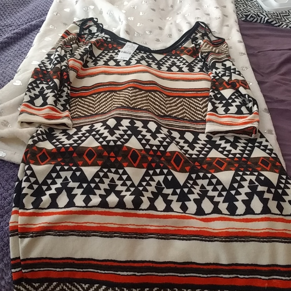 Orange and black dress